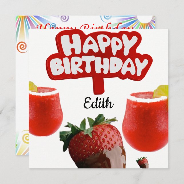 Happy Birthday Card Einladung (Vorne/Hinten)