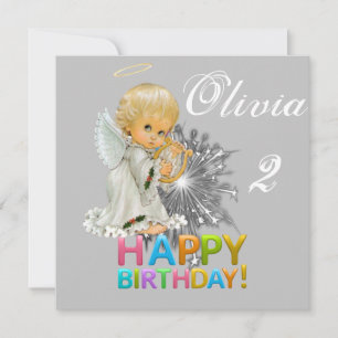 Happy Birthday Card Einladung Angel