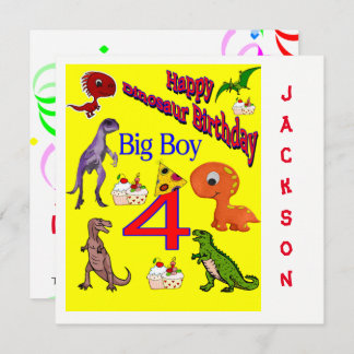 Happy Birthday Card Einladung Dinosaurier