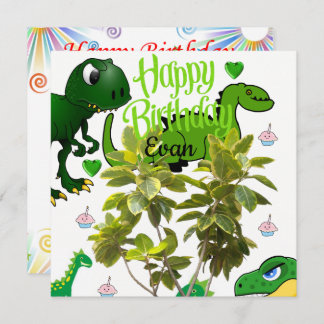 Happy Birthday Card Einladung Dinosaurier