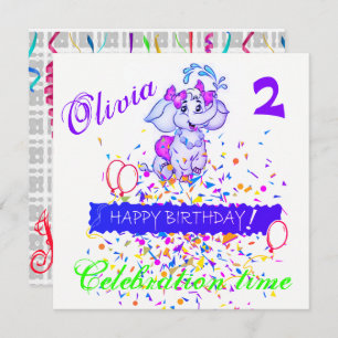 Happy Birthday Card Einladung Elephant