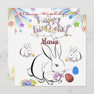 Happy Birthday Card Einladung Kaninchen