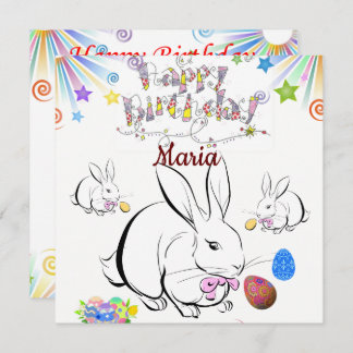 Happy Birthday Card Einladung Kaninchen