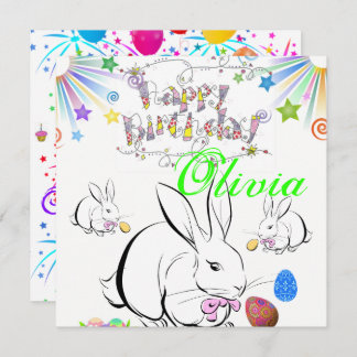 Happy Birthday Card Einladung Kaninchen