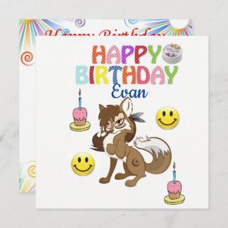 Happy Birthday Card Einladung Wolf