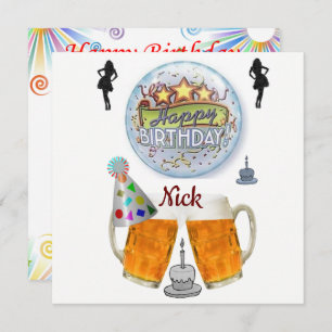 Happy Birthday Card Einladungsbier Einladung