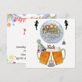 Happy Birthday Card Einladungsbier Einladung