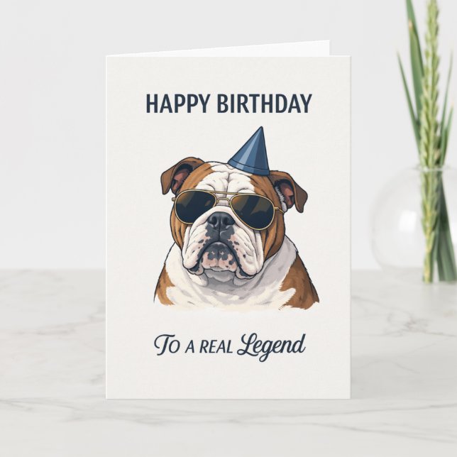 happy birthday card english bulldog karte (Vorderseite)