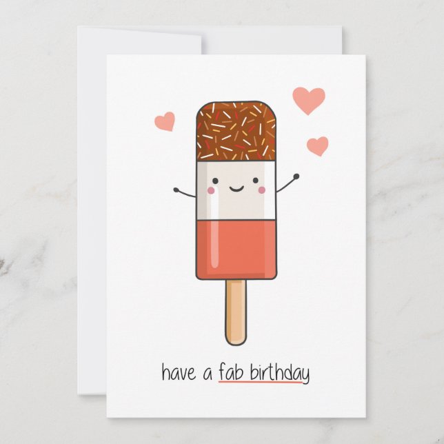 Happy Birthday Card - Fab Karte (Vorderseite)