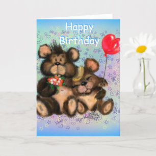 Happy Birthday Card Family Bär - Hug Karte