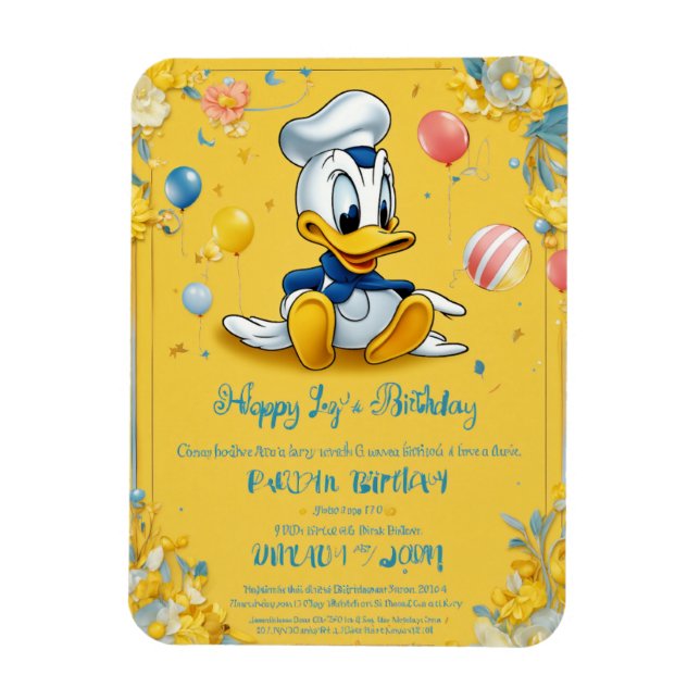 "Happy Birthday Card - Feiern Sie mit Freude und W Magnet (Vertikal)