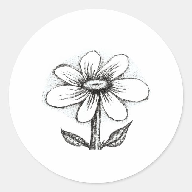 Happy Birthday card for her with daisy Runder Aufkleber (Vorderseite)