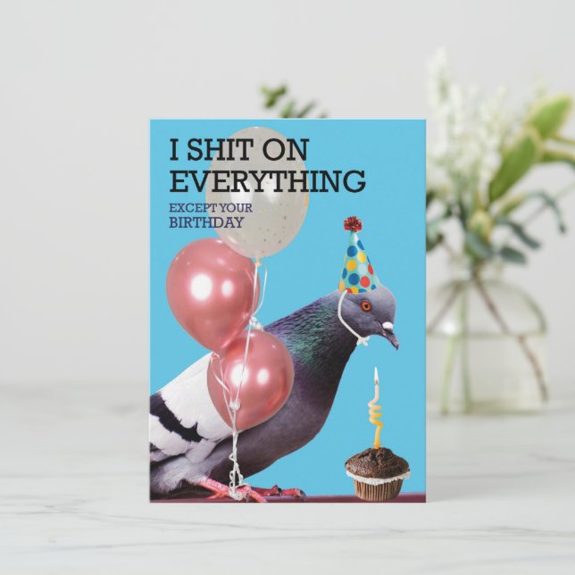 Happy Birthday Card for Pigeons (Stehend Vorderseite)