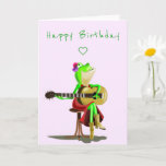 Happy Birthday Card Frog Gitarre spielen Funny Karte<br><div class="desc">Hübsche Geburtstagskarten mit Gitarre spielen - MIGNED Painting Design - oder Ihren Text hinzufügen / Name</div>
