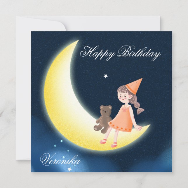 Happy Birthday Card für Mädchen (Vorderseite)