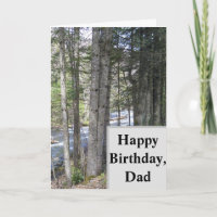 Happy Birthday Card für Vater. Wald mit Bach