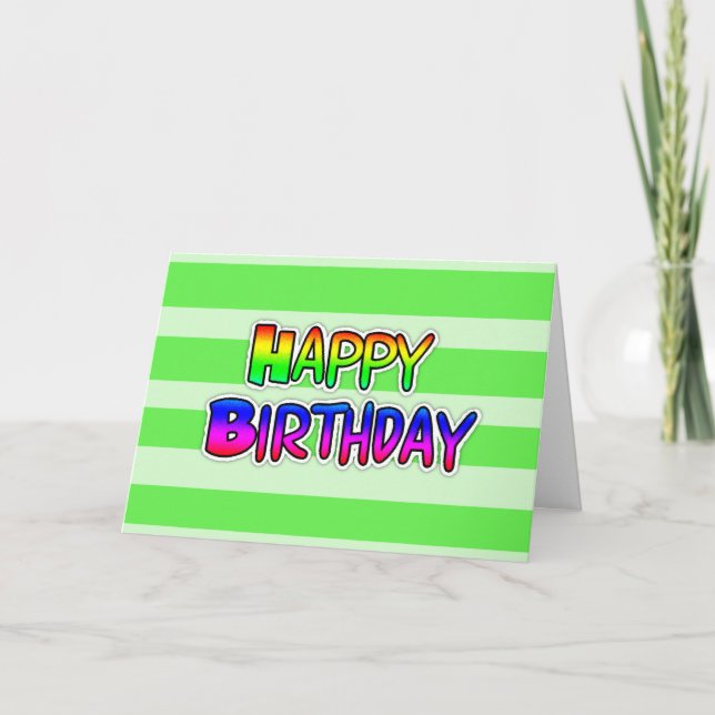 Happy Birthday Card, geschlechtsneutral grüner Cup Karte (Vorderseite)