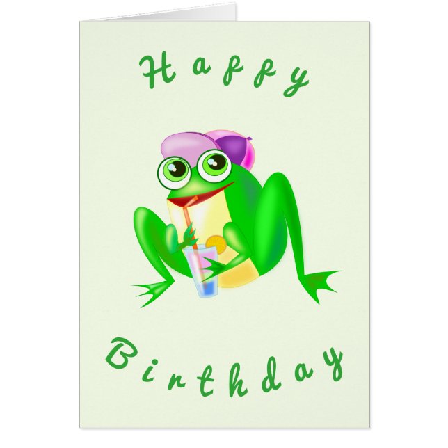 Happy Birthday Card Happy Party Frog - Spaß (Vorne)
