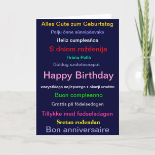 Happy birthday card in different languages karte