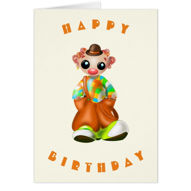 Happy Birthday Card Kleiner Clown (Vorne)