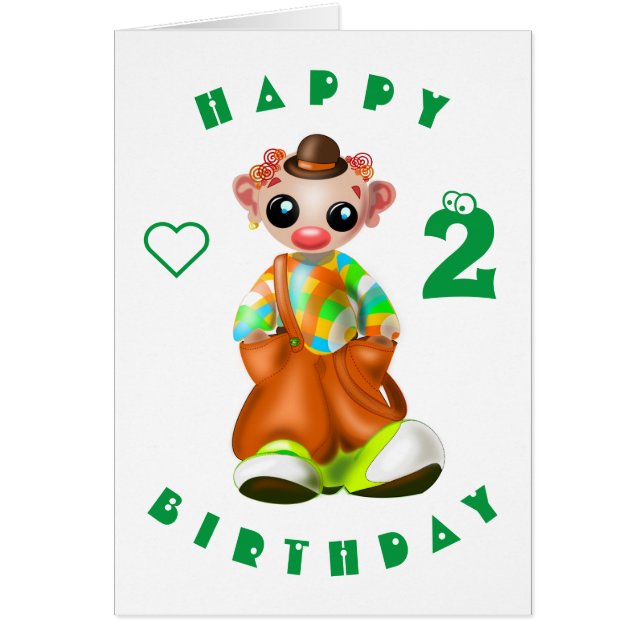 Happy Birthday Card Kleiner Clown - Personalisiert (Vorne)