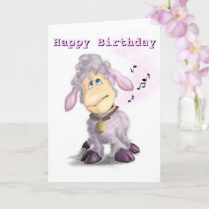 Happy Birthday Card Kleines Lamm mit Glocke Karte