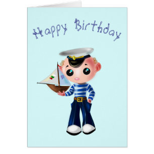 Happy Birthday Card Little Sailor Boy