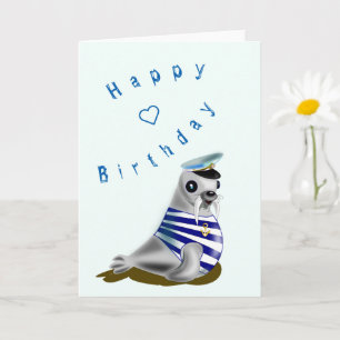 Happy Birthday Card Little Siegel Sailor Karte