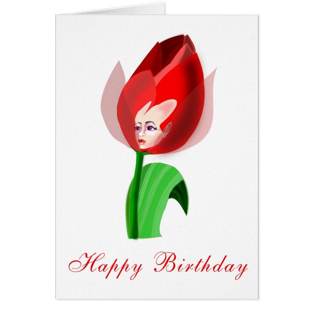 Happy Birthday Card Little Tulip Girl (Vorne)
