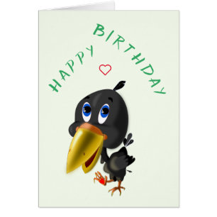 Happy Birthday Card Love Bird mit Herzgeschenk