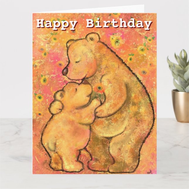Happy Birthday Card Mama und Baby Bear - Umarmung Karte (Kleine Pflanze)