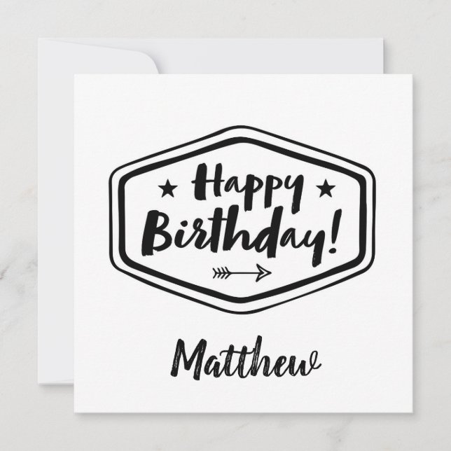 Happy Birthday Card - Men - Simple Modern Karte (Vorderseite)