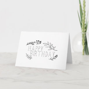 Happy Birthday Card mit Blätter Karte