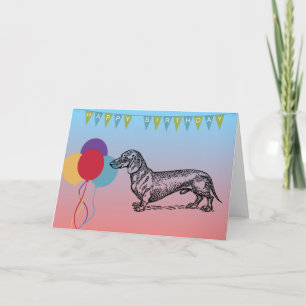 Happy Birthday Card mit Dackel Dog Karte