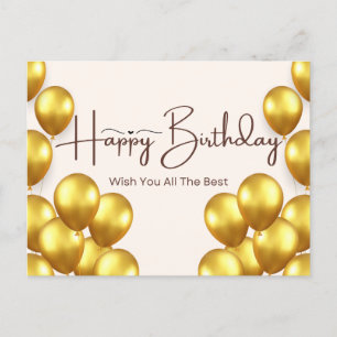 Happy Birthday Card mit Gold Balloons Postkarte
