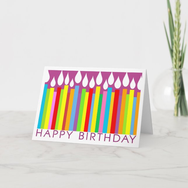 Happy Birthday Card mit Kerzen - Allgemein Karte (Vorderseite)