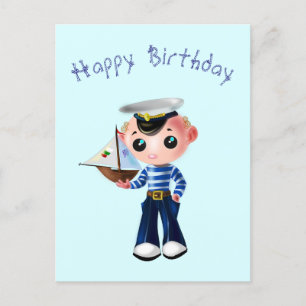 Happy Birthday Card mit Little Sailor Boy Postkarte