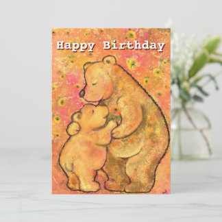 Happy Birthday Card mit Mama und Baby Bear Liebe
