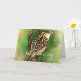Happy Birthday Card mit Niedlichem Sparrow Karte