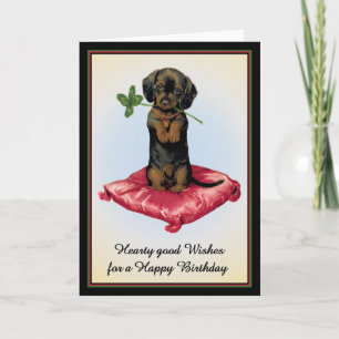 Happy Birthday Card mit Niedlicher Dackel Karte