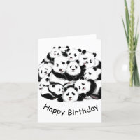 Happy Birthday Card mit Pandas - Funny
