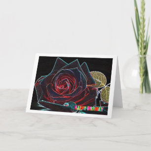 Happy Birthday Card mit Rose Karte