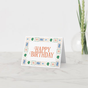 Happy Birthday Card mit Seashell Border Coastal Karte