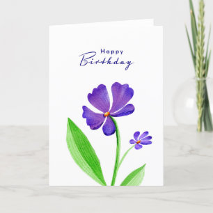 Happy Birthday Card mit Watercolor Blume Dankeskarte