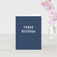 Happy Birthday Card Modern Blue Jeans