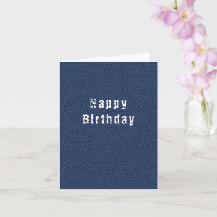 Happy Birthday Card Modern Blue Jeans Karte