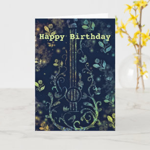 Happy Birthday Card Musical Blume Guita Karte