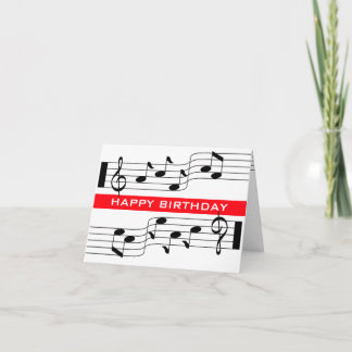 Happy Birthday Card Musiknote Score Weiß Karte