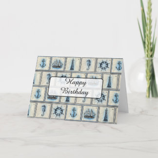 Happy Birthday Card Nautical Themed Karte