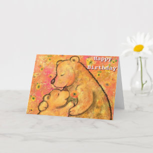 Happy Birthday Card Niedlich Bär Familie Liebe Karte